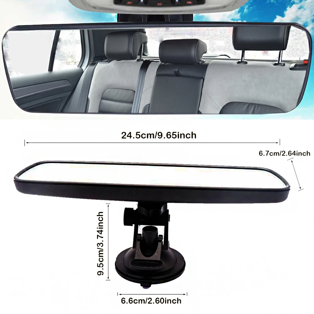Anti-glare Rear View Mirror Universal Car Truck Interior Suction Cup Blue