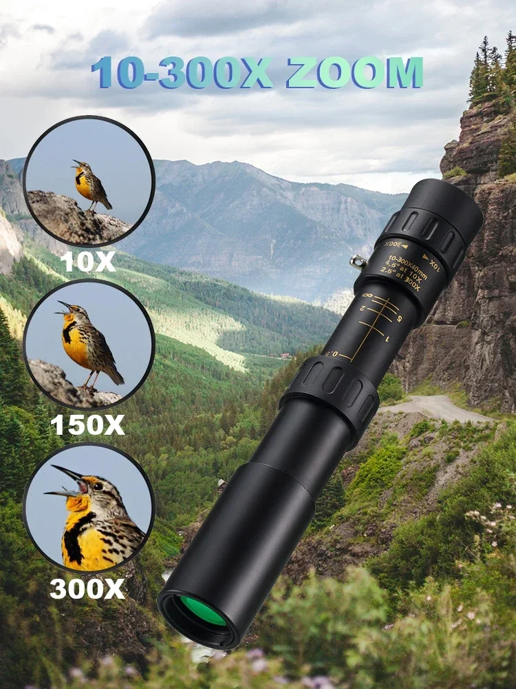 Military Metal Powerful Binoculars Long Range Reach 10-300X Zoom HD BAK4 Portable Professional Telescope Monocular for Hunting 2