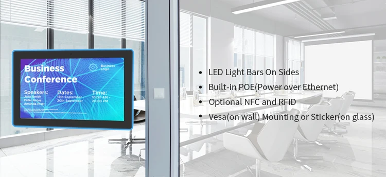 10.1 Inch Android POE Tablet Wall Mount Touch Screen Display With LED Light for