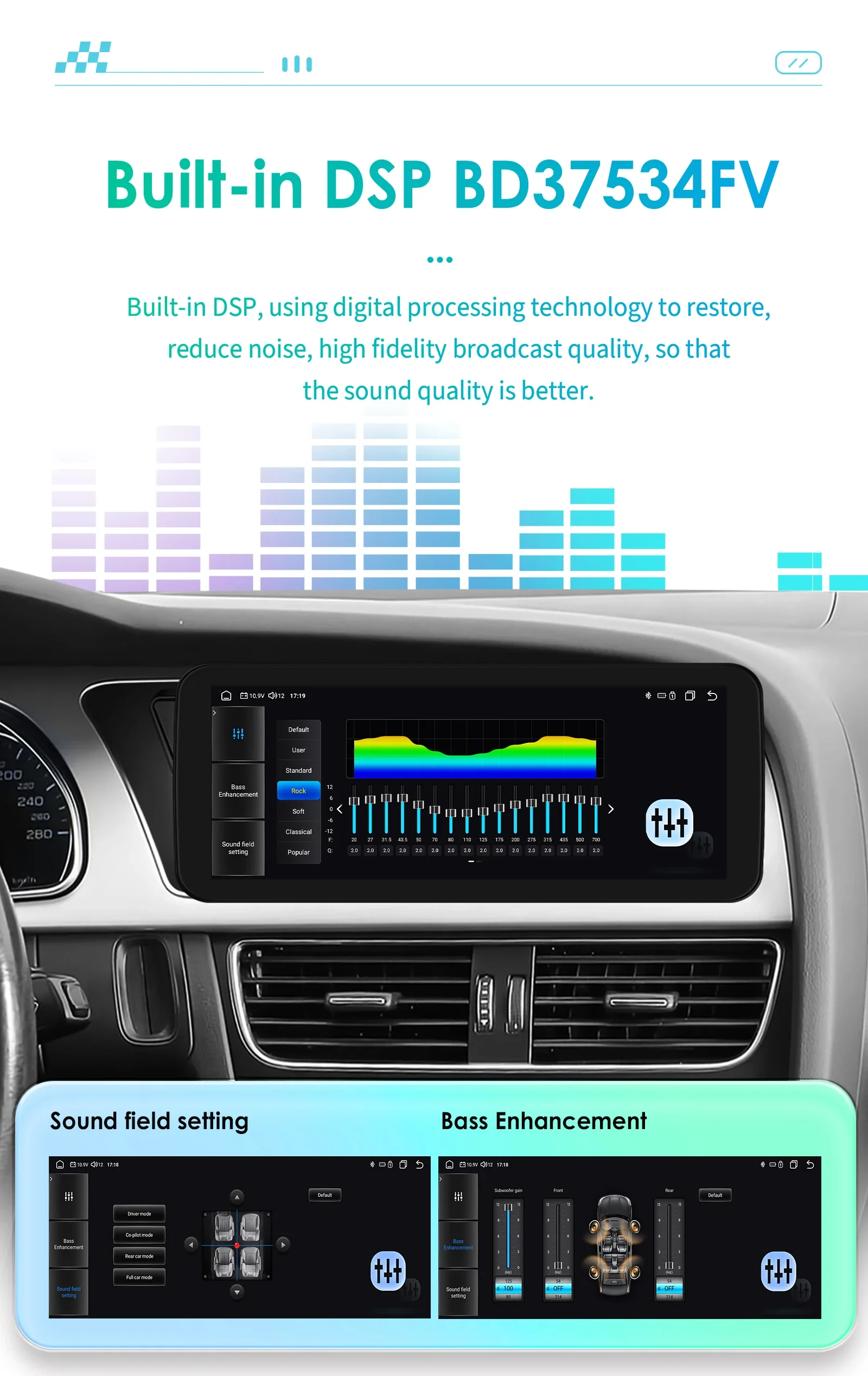 10,25 Zoll Hizpo Android Autoradio für Audi A4 A5 B8 S4 S5 2009 - 2016 Intelligenter Bildschirm RDS GPS SWC BT 4G Auto CarPlay Multimedia – Detail 22