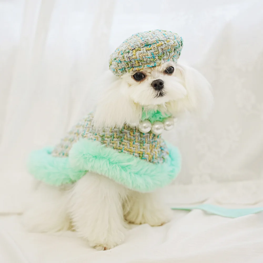 Klassische Hunde-Winterkleidung, Hundegeschirr-Outfit für Mädchen, duftender Umhang, Prinzessin, Welpen, Katzen, Brust- und Rückentraktion für kleine Hunde – Detail 12