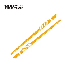 Set of 2 Premium Racing Sport Car Side Skirt Stripes Stickers - High - Quality Vinyl Decal Accessories (YELLOW)