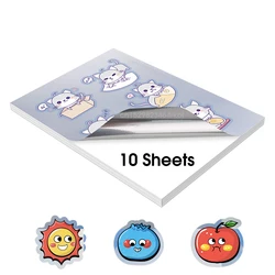 Glossy Self - Adhesive Vinyl Sticker Paper - A4, Printable for DIY Crafts and Gifts (10 Sheets) (Glossy Silver)