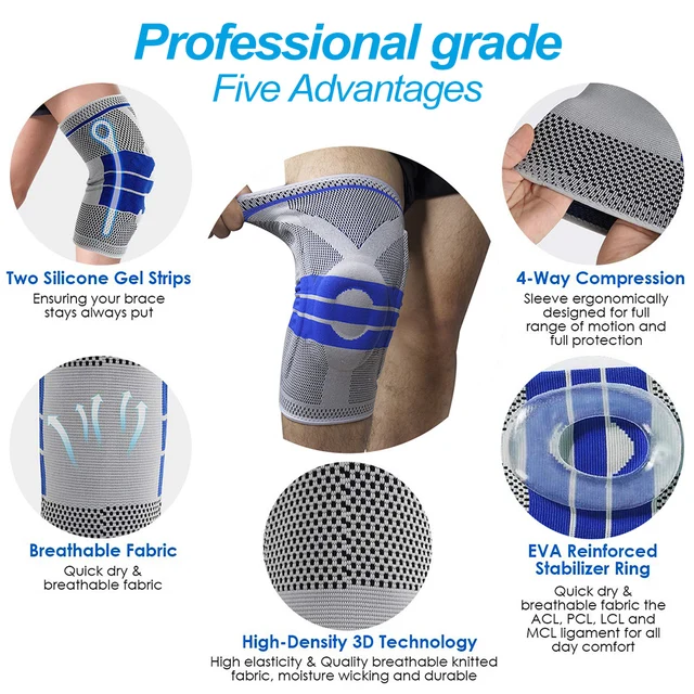 Medical Knee Brace Support Compression Sleeve Joint Recovery Arthritis Pain Relief Running Workout Sports Knee Pad 5