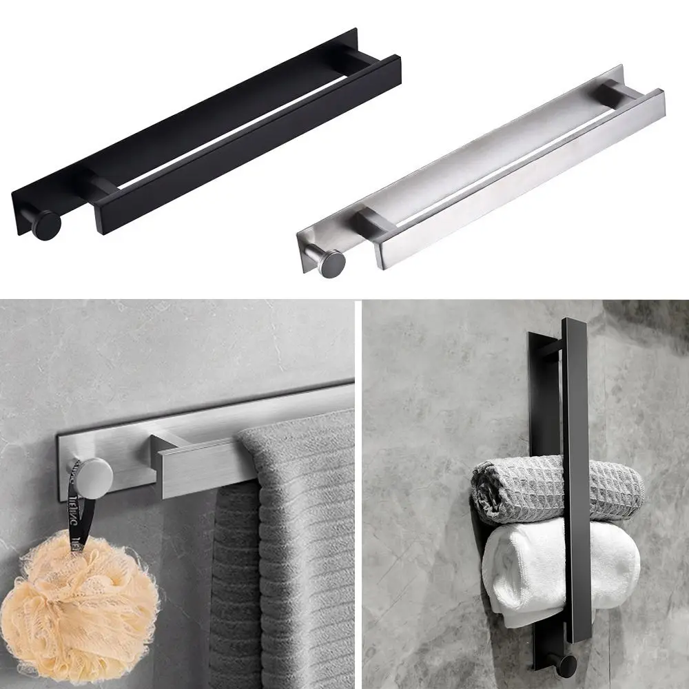 

40cm Home Useful Stainless Steel Toilet Bracket Drying Towel Rod Storage Shelf Towel Rack Bathroom Bar Clothes Holder
