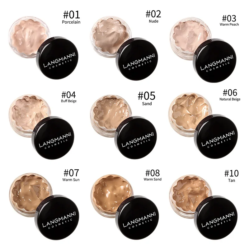 Langmanni 12 Color Concealer Toning, Moisturizing, Brightening, Long-lasting, Waterproof, Non-Removing Liquid Foundation Makeup 4