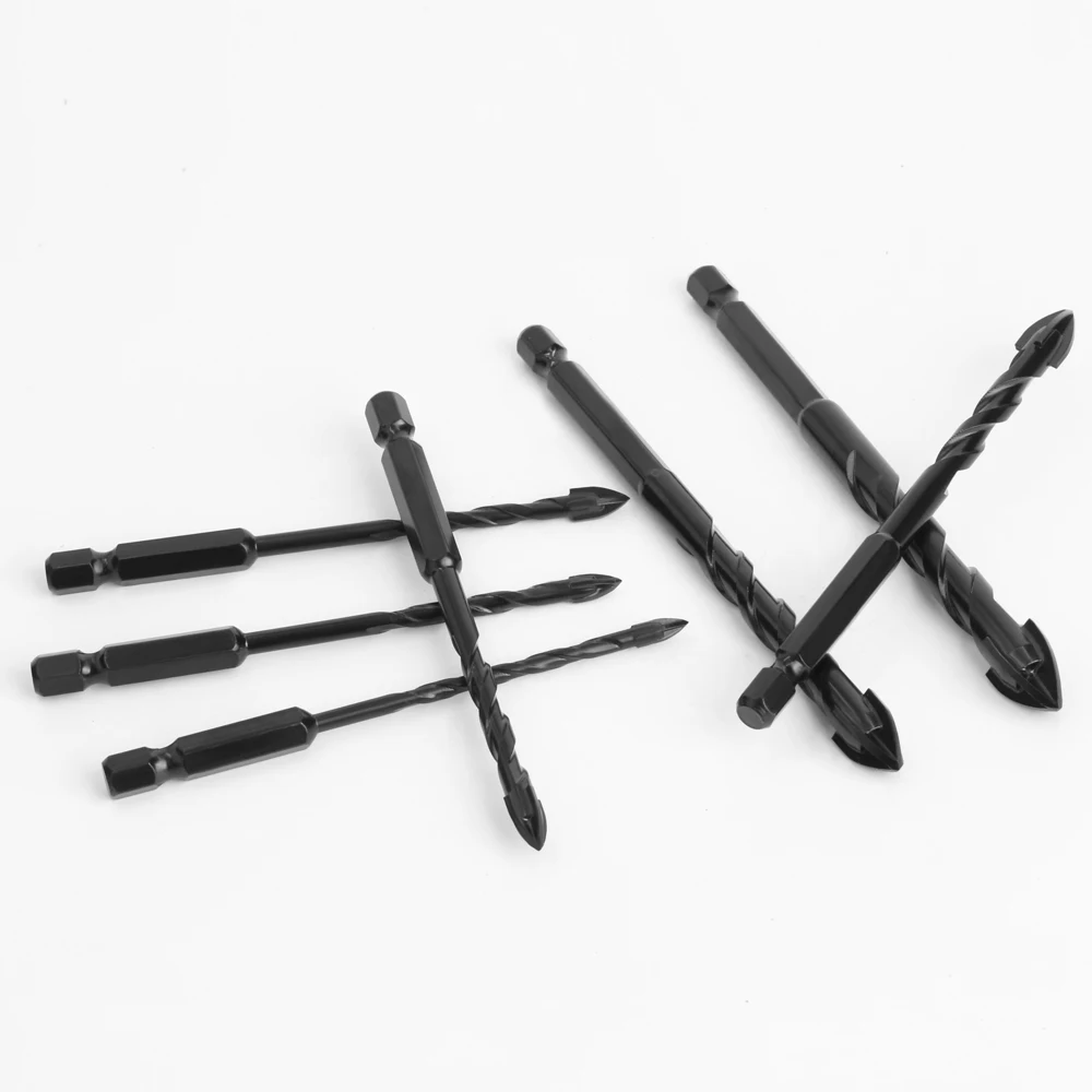LAVIE 1PC 다기능 유리 비트 세라믹 타일 콘크리트 유리 대리석 용 육각형 크로스 스레드 비트 3mm 16mm SJ0503BK