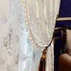 Nordic Luxury Curtain for Living Room White Silver European High Quality Velvet Bronzing Tulle Shade Home Window Door Custom Set 4