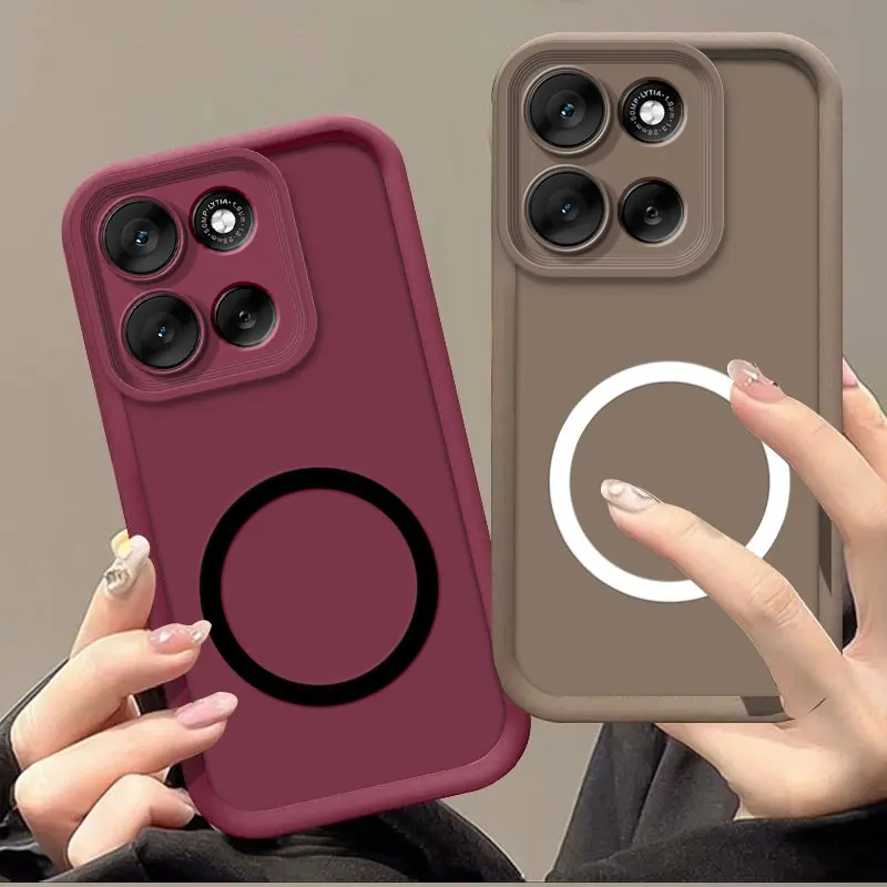 Soft Silicone Shockproof Phone Case with Magnetic Ring and Protective Bumper