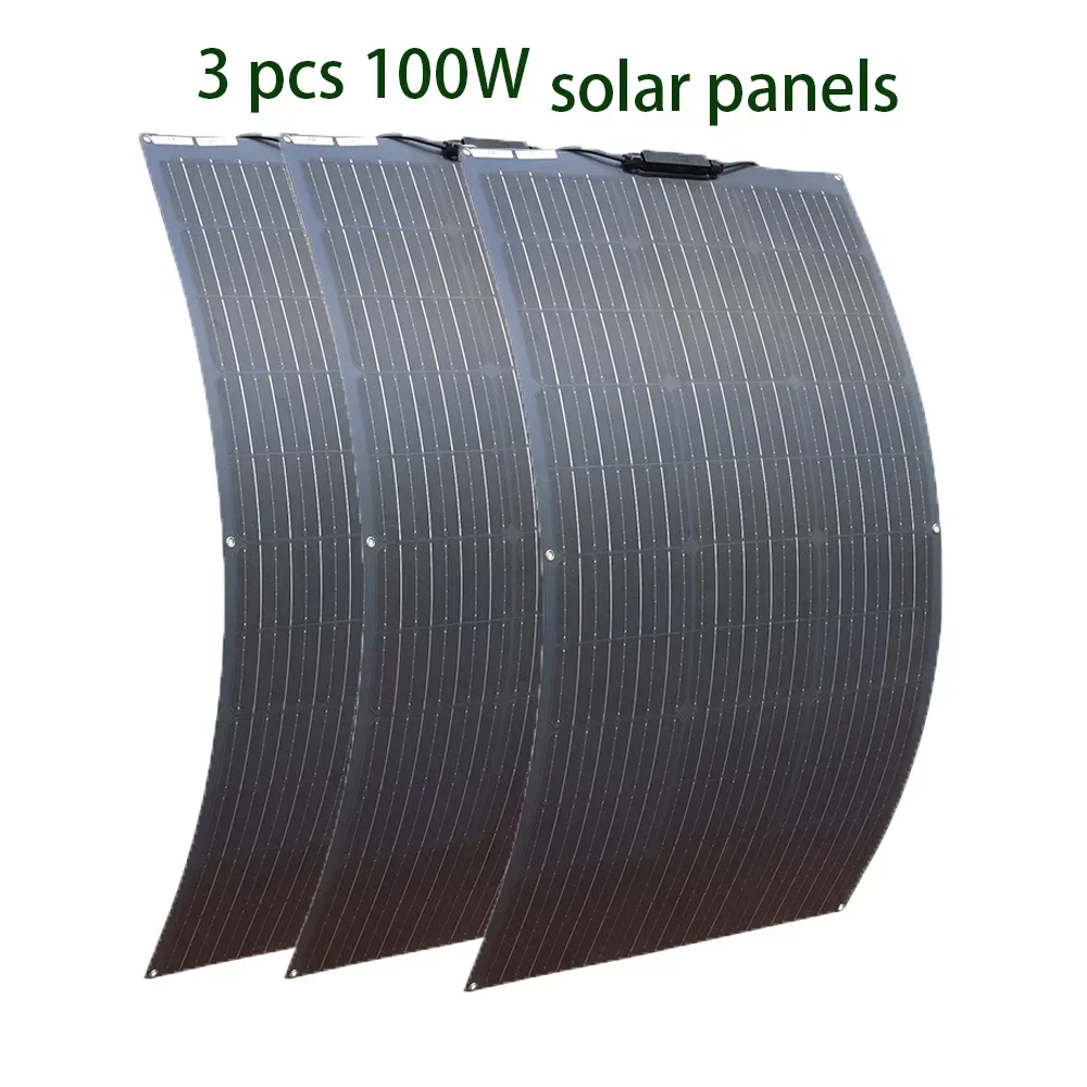 100W 200W 300W 400W Solar Panel Kit or 18V Flexible Mono Photovoltaic Panel Solar 12V 24V High Efficiency Paneles Solares