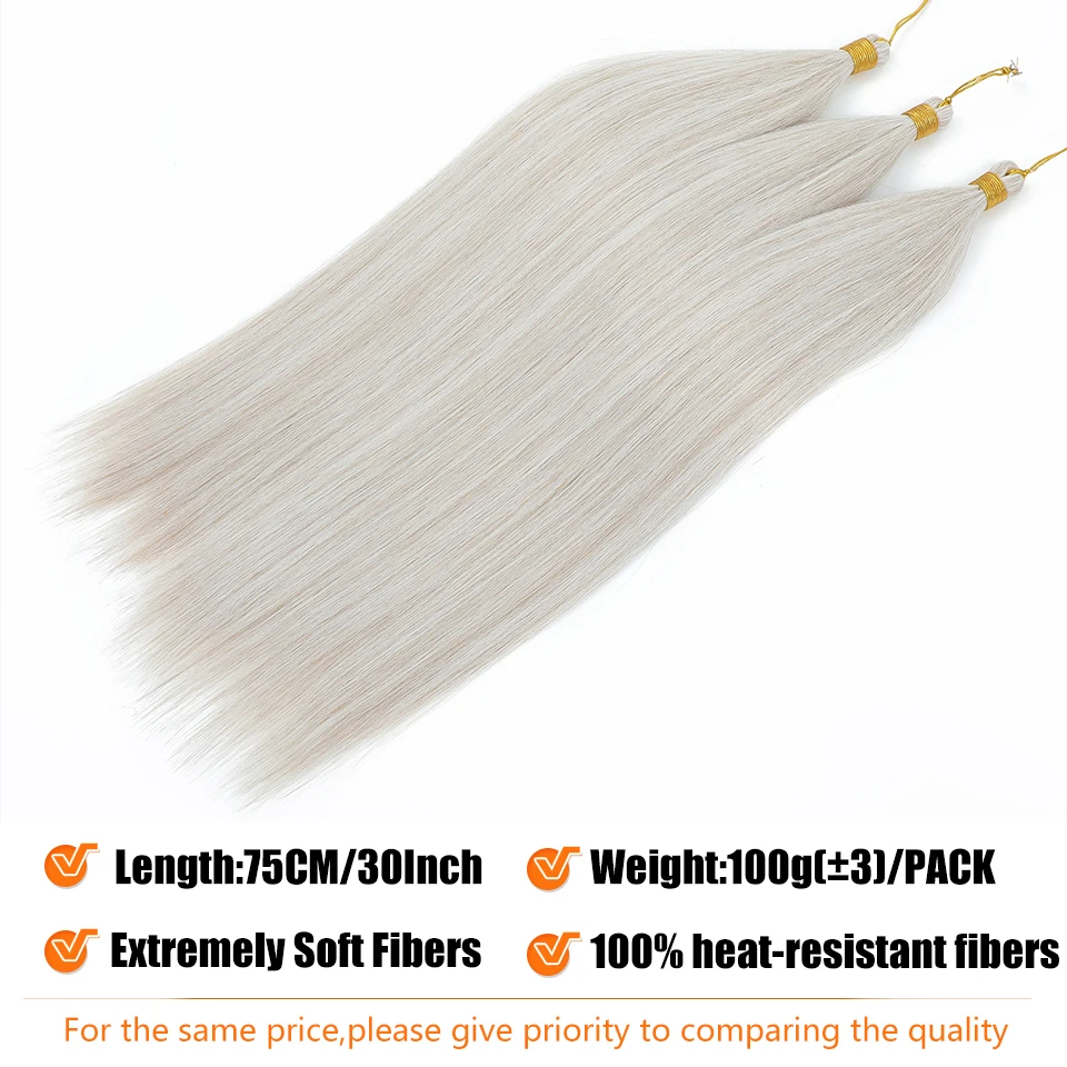 Ariel Straight Braiding Hair Synthetic Ombre Blonde Crochet Hair 30