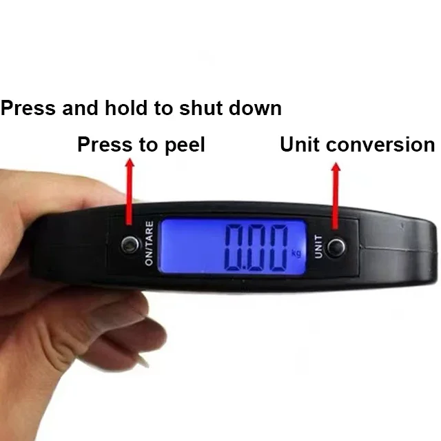 Dynamometer Fish Weighing Scale 50KG Digital Luggage Scale Portable Weighing Balance Suitcase Travel Bag Hanging
