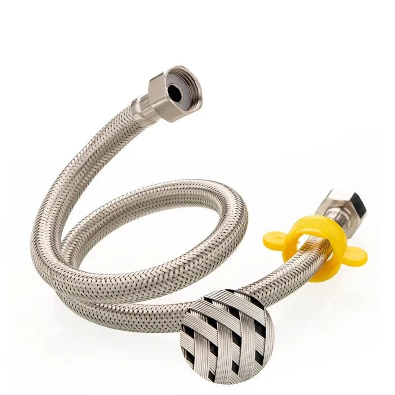 Water Pipe 304 Stainless Steel Faucet Braided 1/2 Inch Hot and Cold Water Faucet Inlet Hose Heater Flexible Connecting