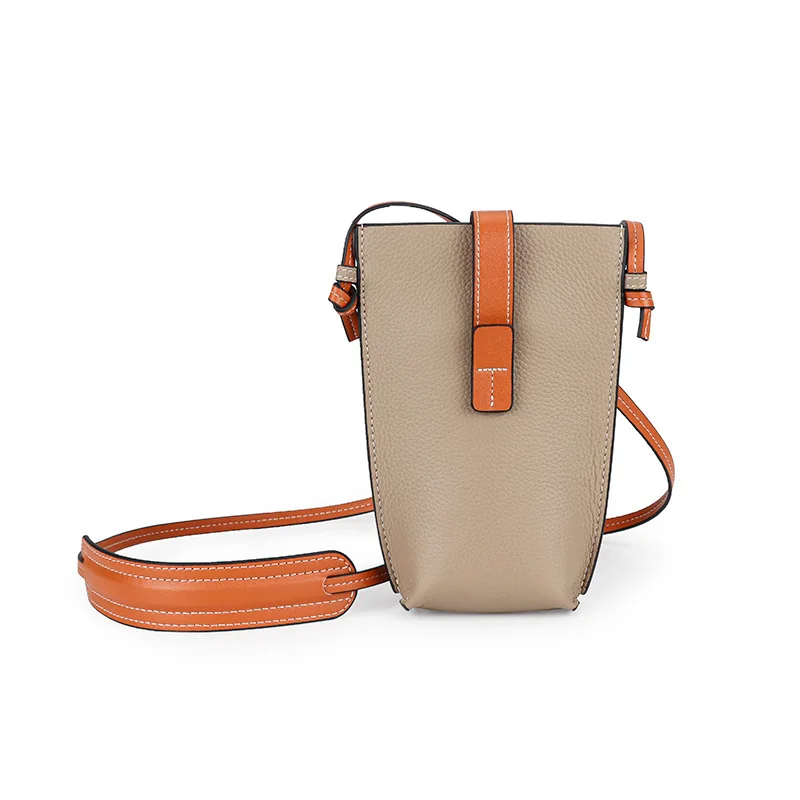 

Leather mobile phone bag female vertical new small bag Bao head layer cowhide crossbody bag mobile phone bag