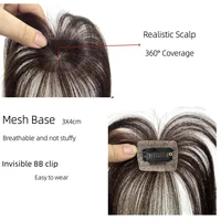 Extensions de cheveux humains à couverture complète 3D, postiches à clips pour femmes, frange vaporeuse, pour cheveux amincissants, usage quotidien 2