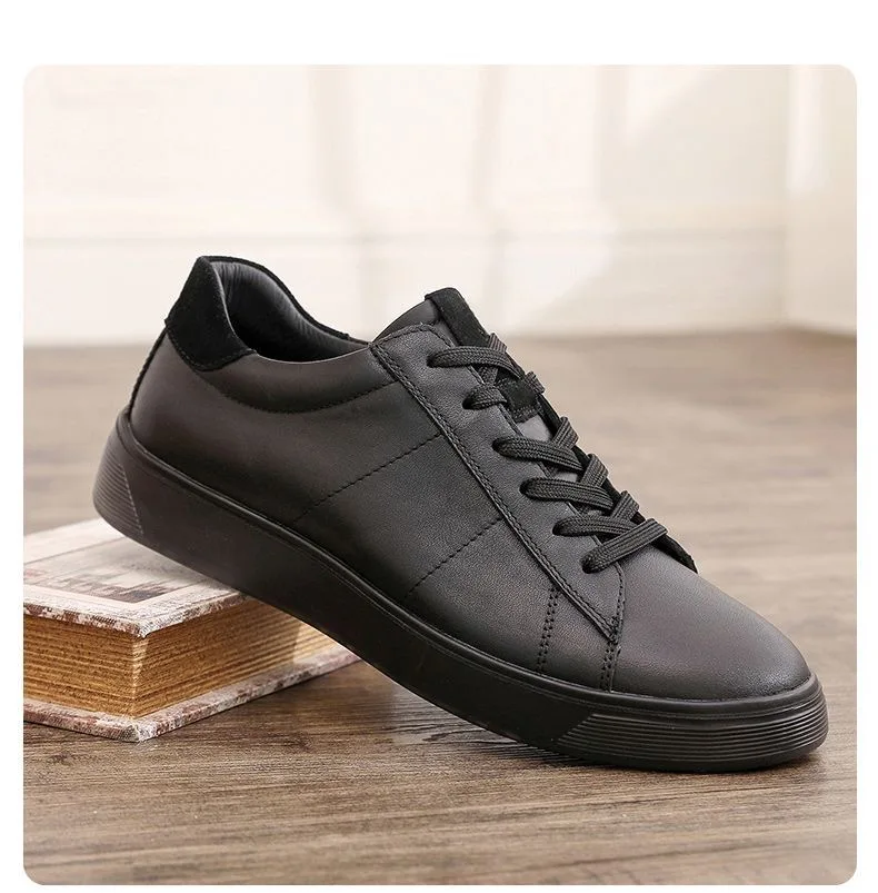 Fashion Leather Men Casual Shoes Comfort Breathable Slip-on Leather Shoes Non-slip Wear-resistant Light Walking Sports Shoes 6
