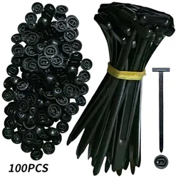 Universal Heavy Duty Nylon Cable Ties - Self - Locking Zipper Straps with Plastic Flanges, Brackets, and Clamping Bands (100 packs)