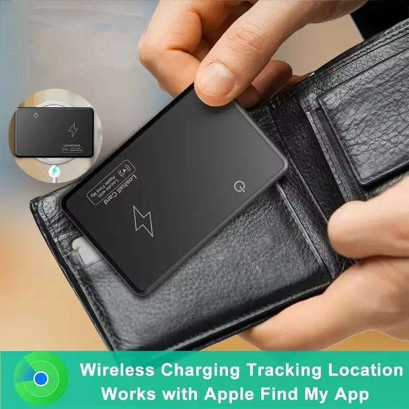 Waterproof Thin tracker card wireless charging tracking location GPS Item Tag locator Apple find my app smart tracker