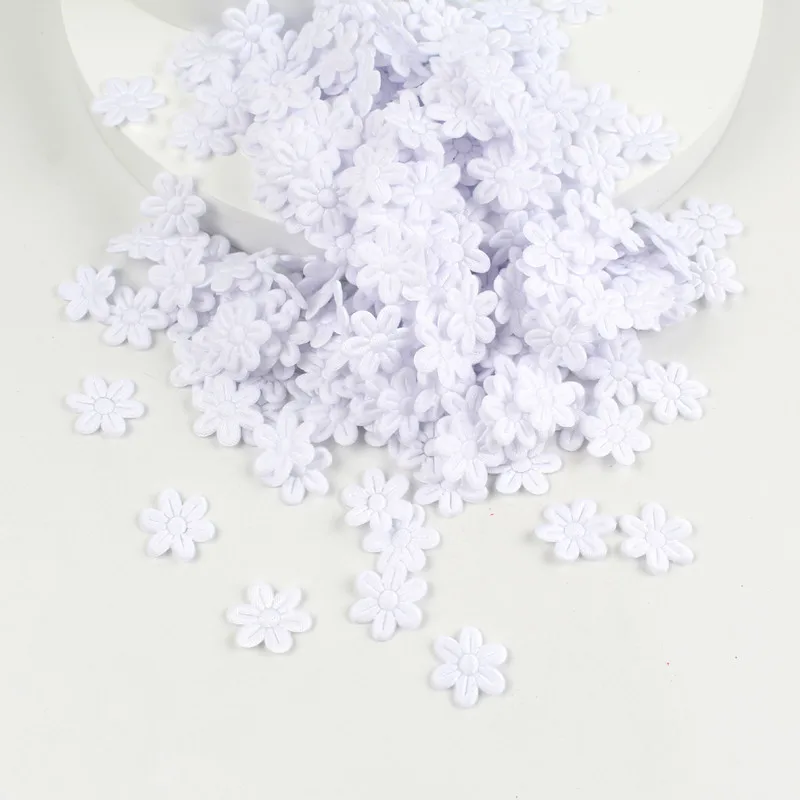 Description Picture 3 of item2cm cloth five-petal flower embossing DIY children's hair accessories hairpin jewelry small flower  cloth accessories 100pcs