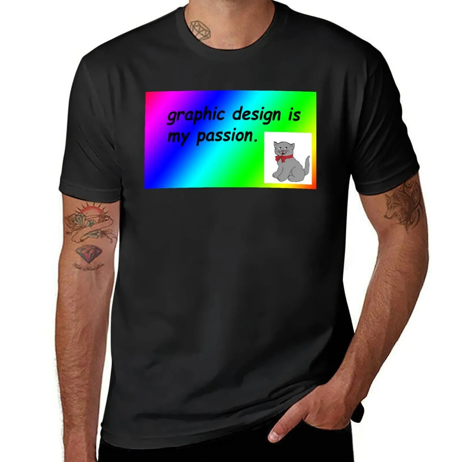 

Graphic design is my passion rainbow comic sans T-Shirt aesthetic clothes shirts graphic tees sweat shirts, men