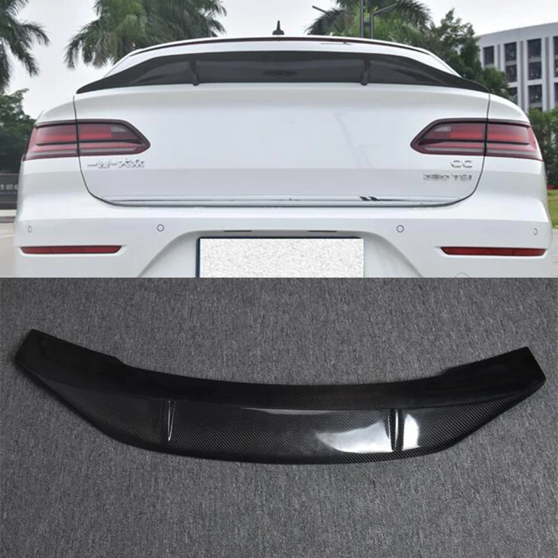 

For Real Carbon Fiber Spoiler Wing VW Passat CC Car Trunk Rear Lip Tail Fin Accessories Refit R Style 2019-2023