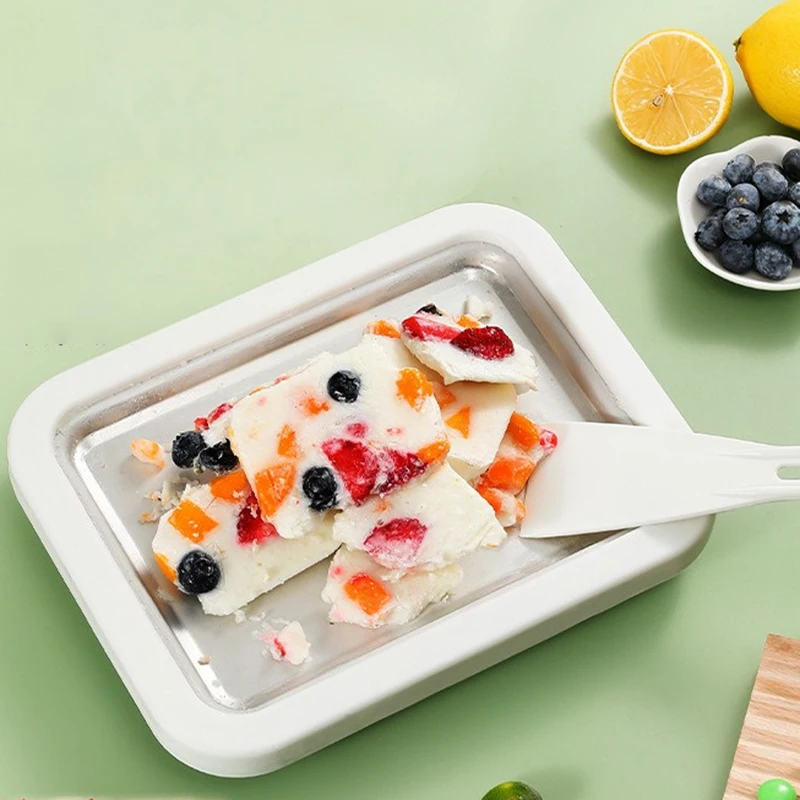 Description Picture 6 of itemUnplugged Ice Cream Maker Stainless Steel Manual Ice Machine Instant Cold Plate With Scrapers Tool For Making Rolled Ice Cream