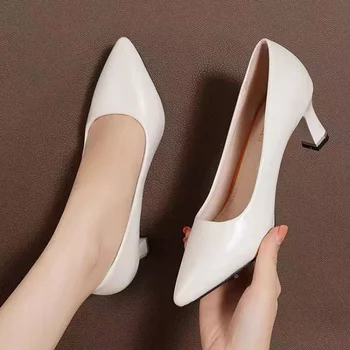 2026 New Women's Pointed-Toe Pumps -  Slim Heel Slip-On Dress Shoes, Spring/Fall Office Flats 1