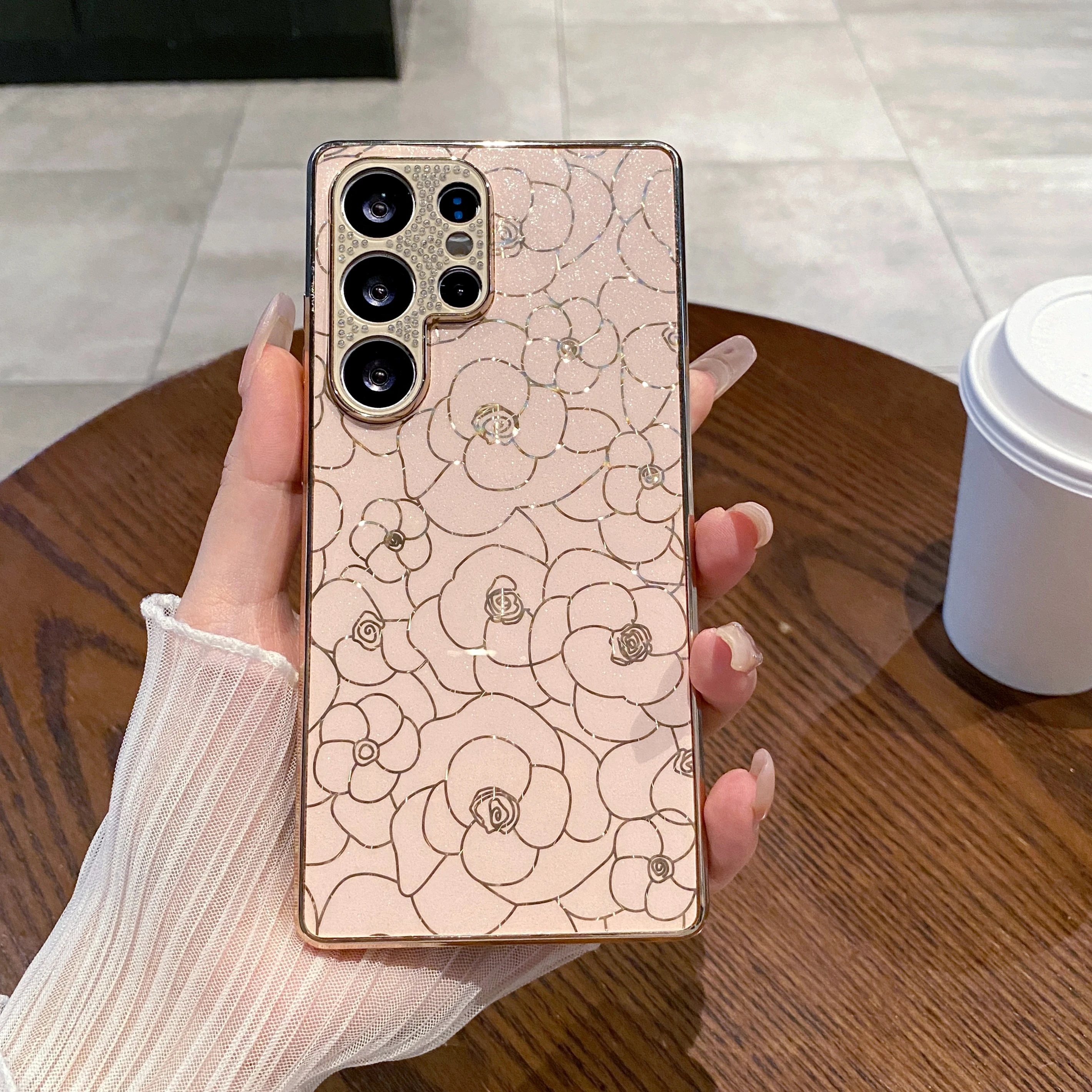 Electroplated Shockproof Graceful Flower Thin Phone Case