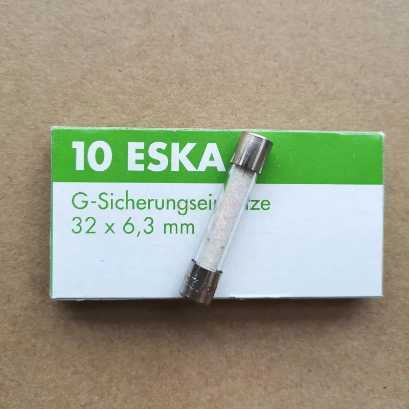 Original 6.3 * 32 slow melting T6.3/250V glass tube with arc extinguishing quartz sand fuse