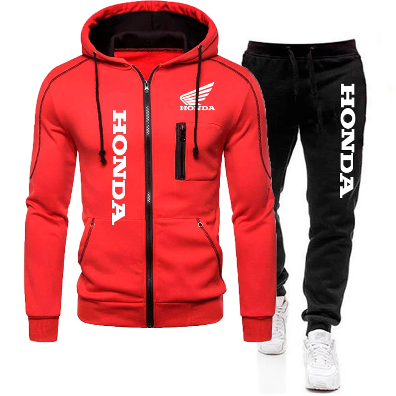 Parpadeo Creta complicaciones Chándal con estampado de logotipo de Honda para hombre, Sudadera con  capucha y cremallera, pantalones, ropa deportiva de 2 piezas, traje para  correr, ropa de gimnasio y Fitness| | - AliExpress