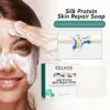 Goat Milk Soap Silk Protein Skin Repair Soap Deep Cleaning Face Wash Face Purifying Mask Oil Control Skin Care Moisturizing Soap 4