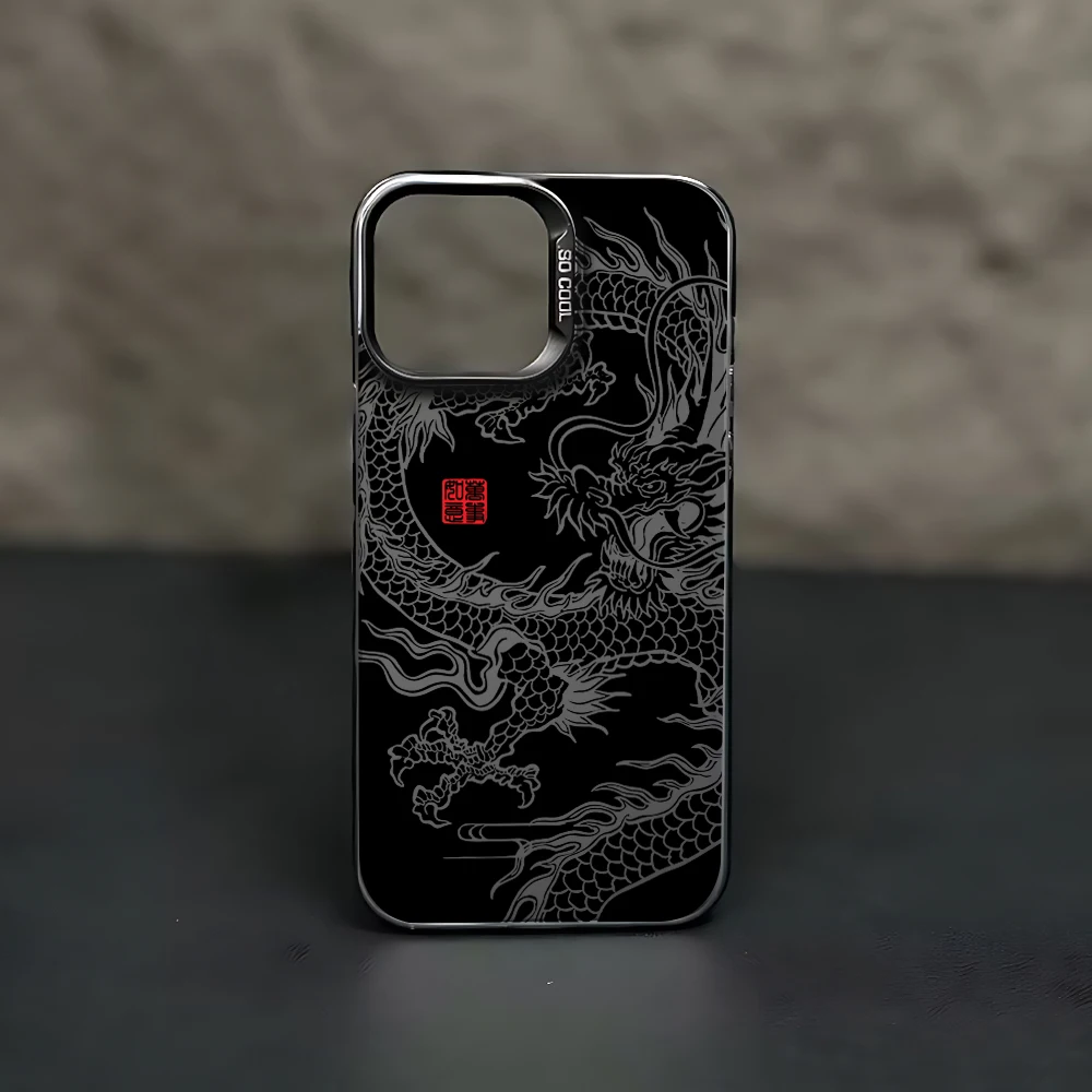 Sacred Chinese Dragon Matte Phone Case - Elegant Back Cover Design