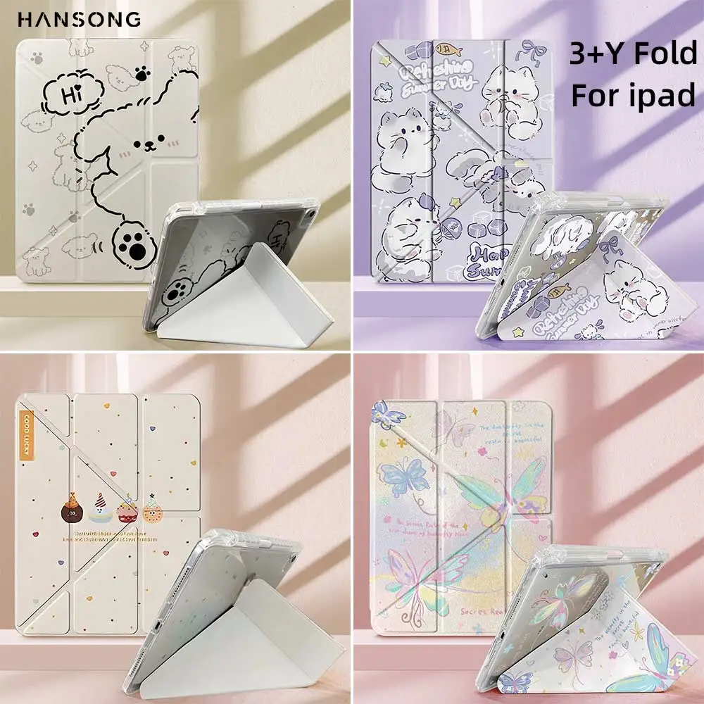 Universal Track Clear Protective Cover for Tablets - Multi-Fold Design