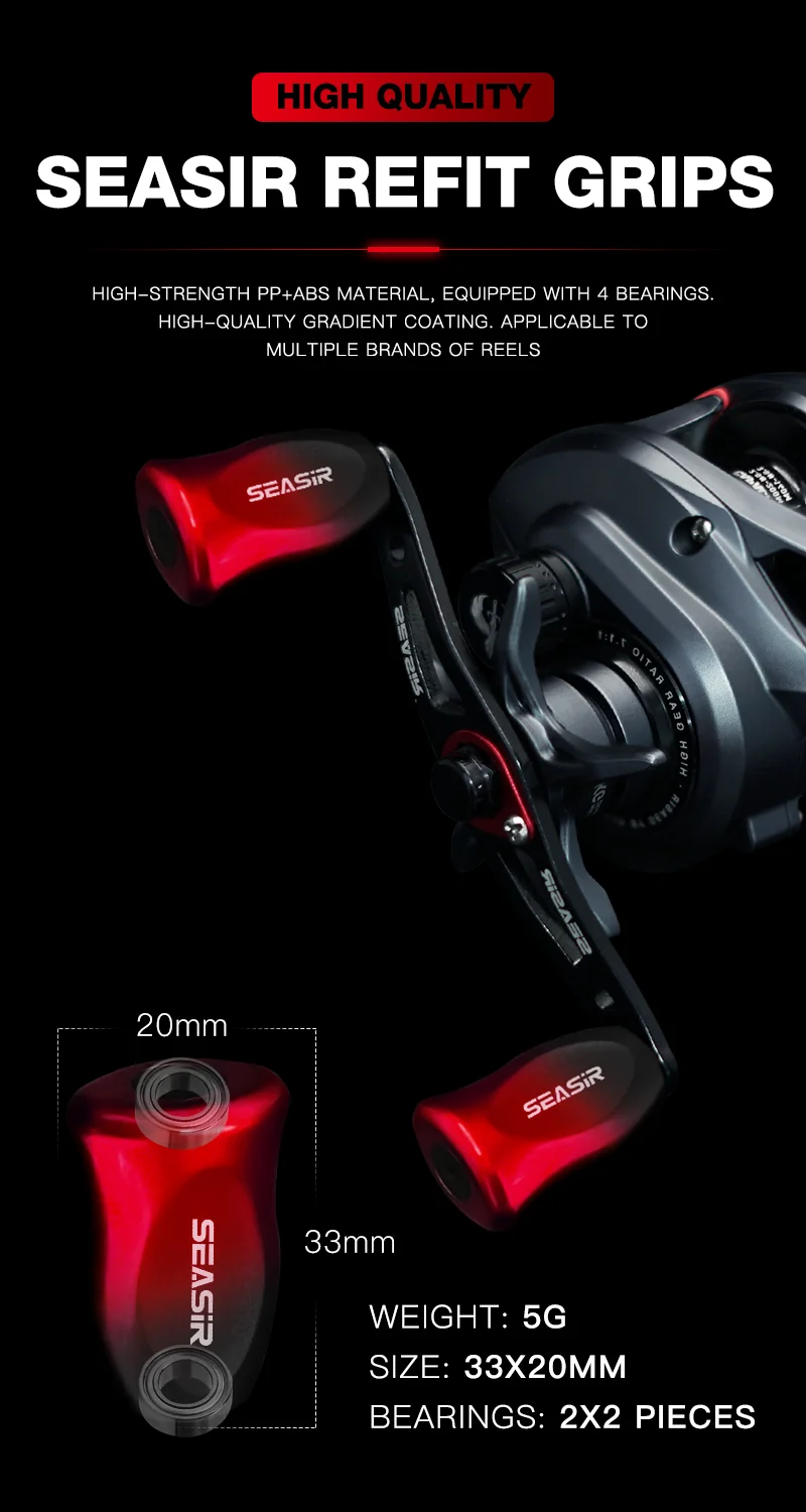 Seasir Commando Power Baitcasting-Rolle 7.1:1 Hochgeschwindigkeits-Übersetzungsverhältnis 6+1BB Bremskraft 9kg Neue Generation Bremsklicker Salzwasser-Angeln – Detail 15