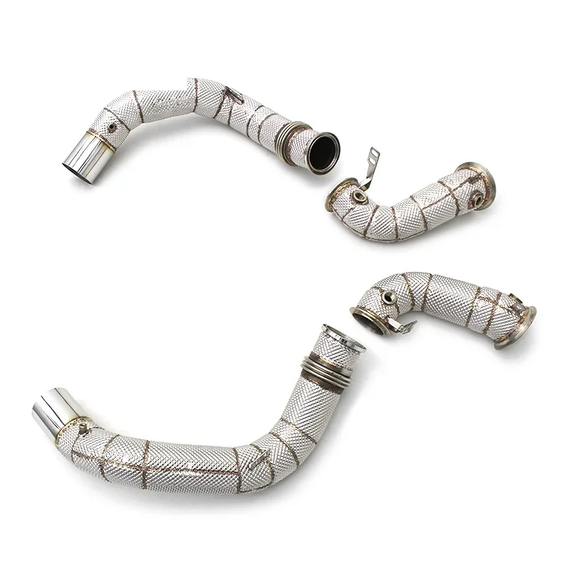 Head Section High flow Pipes branch downpipe Exhaust Pipe with catalyst for BMW X6M 4.4TT V8 2014-