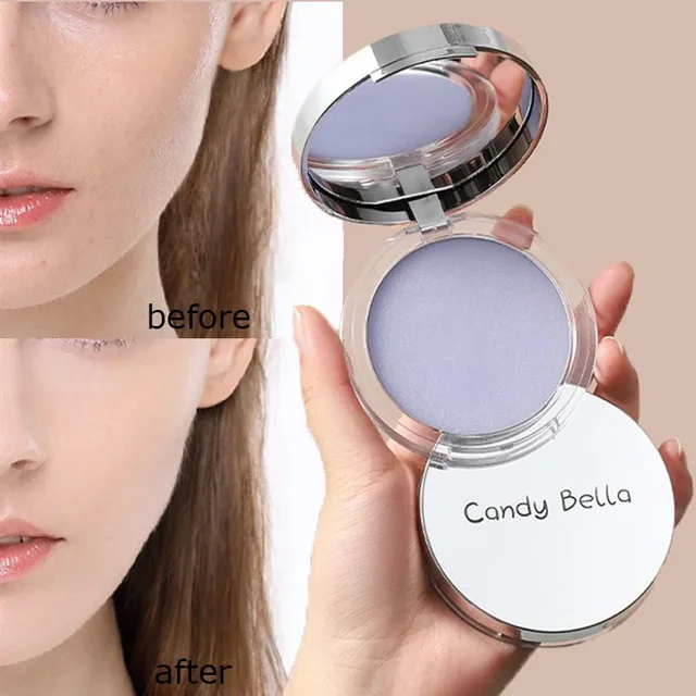 Matte Setting Powder Lasting Oil-control Purple Glitter Pressed Powder Brightening Face Powder Jelly Compact Foundation Makeup 1