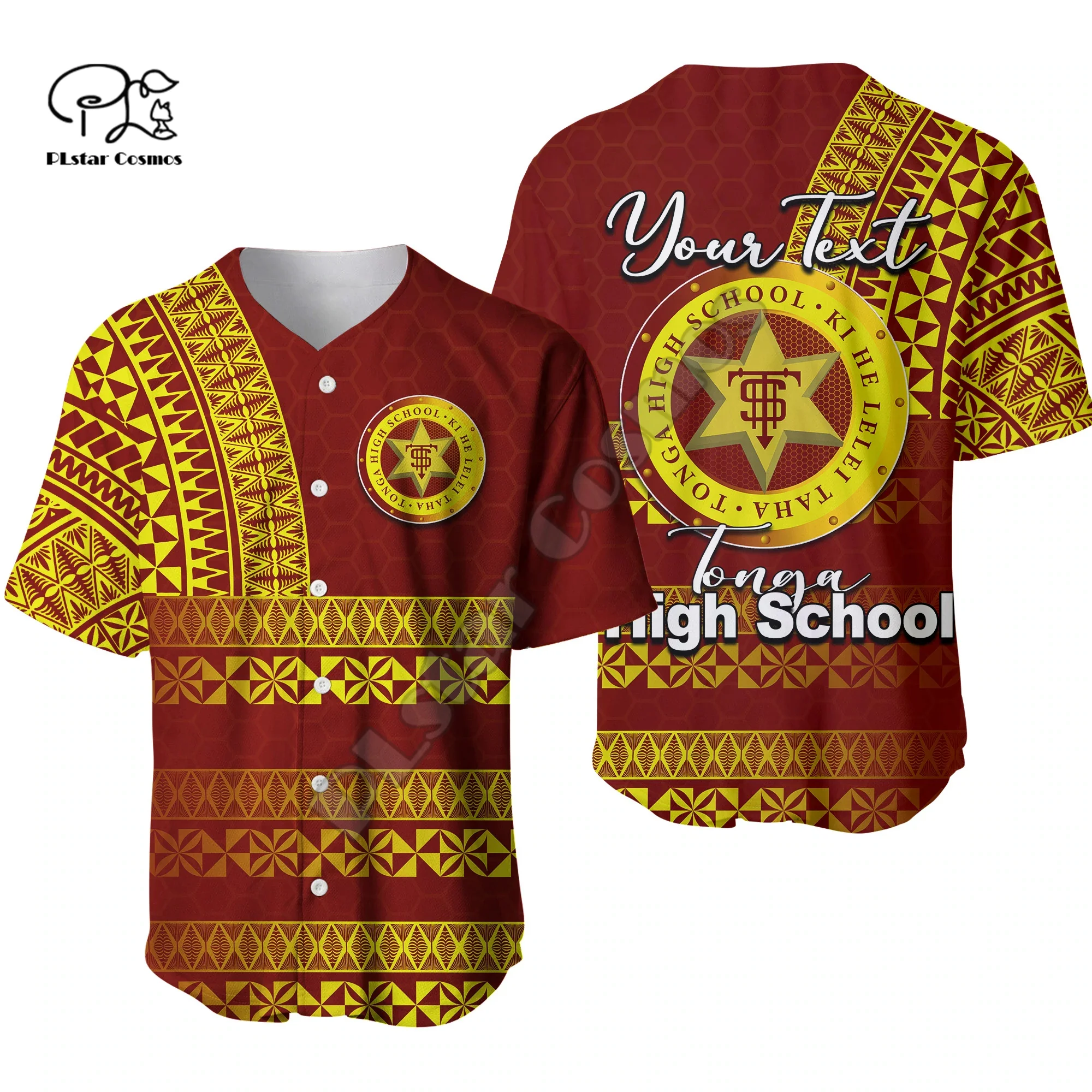 Polynesian Tonga Liahona Hight School Tattoo Tribal Retro 3DPrint Funny Summer Casual Baseball Shirts Jersey Short Sleeves X1