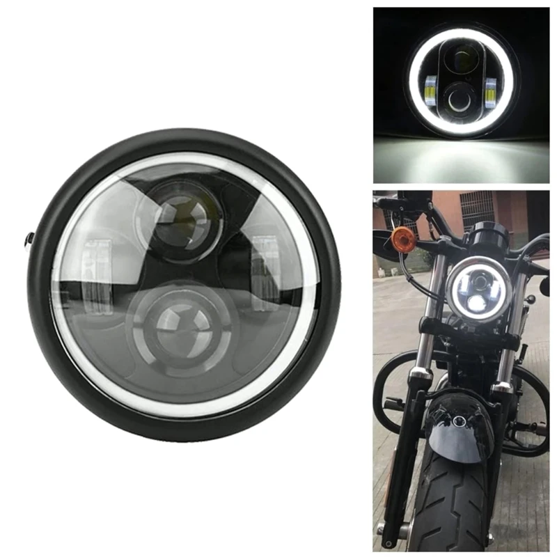 

Universal 6.5" Front Motorcycle Motorbike Headlight Bulb Light Headlamp Lamp
