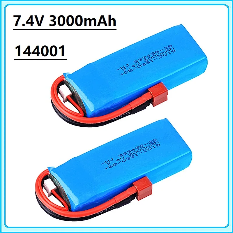 

Upgrade Parts 7.4V 3000mAh Lipo Battery 933498 2s With T-type plug for WLtoys 144001 124018 124019 124017 144010 RC Truck RC Car