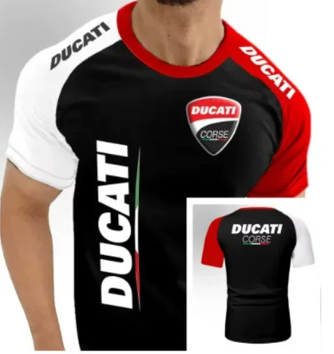 Ducati Racing Race T-shirt pour hommes imprimé Sports de plein air séchage rapide moto à manches courtes quotidien décontracté grande taille T-shirt