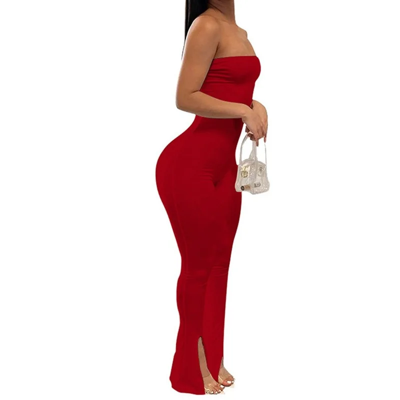Mandylandy Women Sexy Skinny Bodycon Jumpsuit Fashion Female Y2K Off Shoulder High Waist Corset Romper Overalls One Pieces
