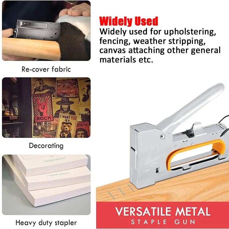 3 IN 1 Heavy Duty Staple Gun For DIY Home Decoration Furniture Wood Frame  Stapler Multitool Manual Nail Gun Dropshipping