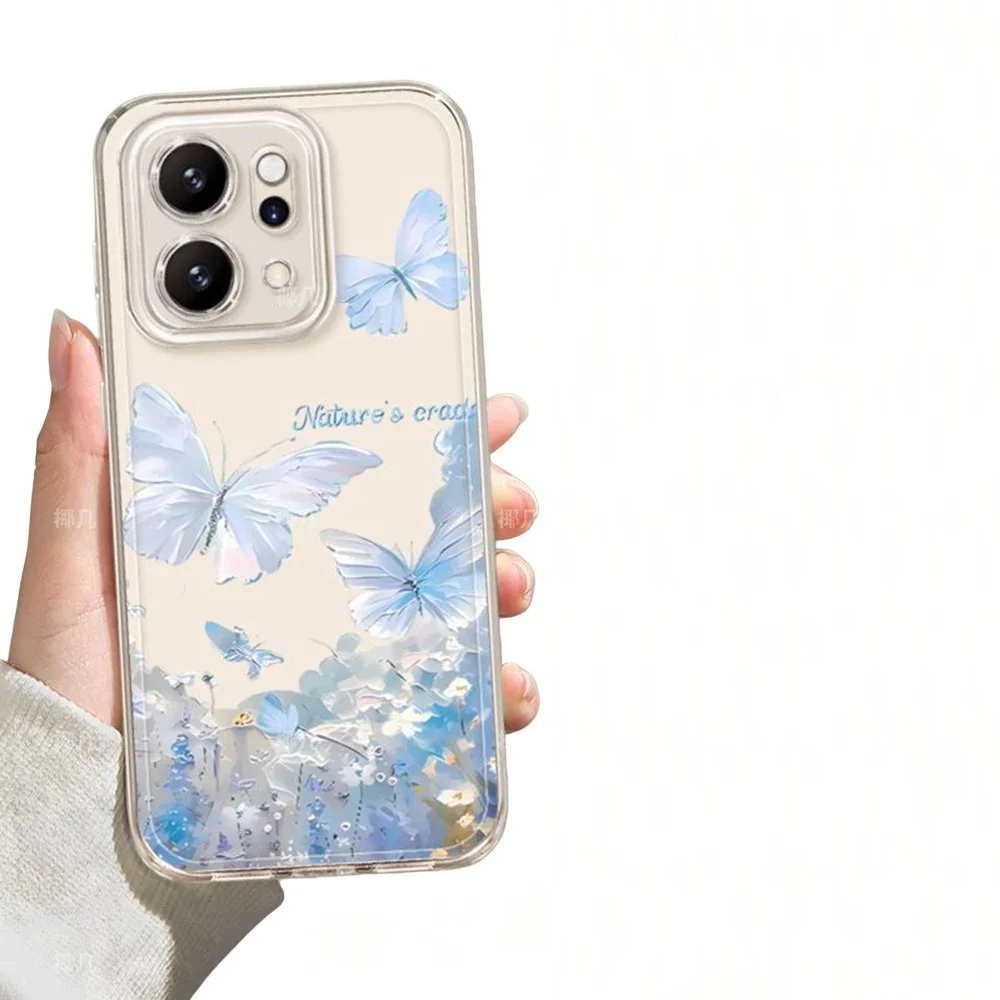 Butterfly Floral Clear Phone Case Cover