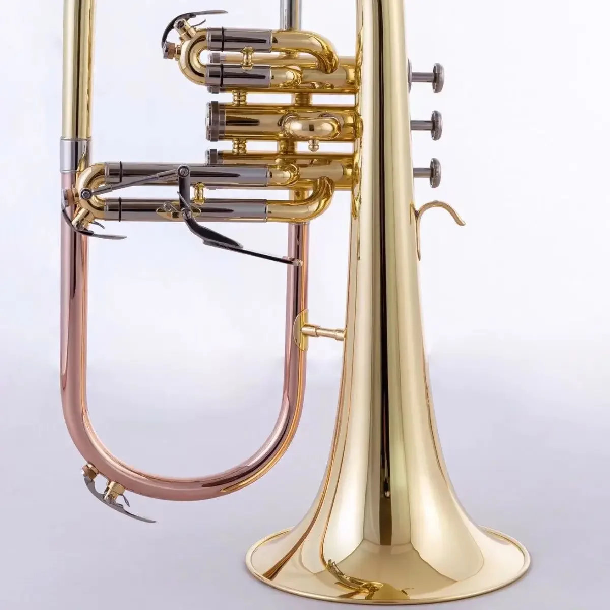 Brand New Professional Flugelhorn Gold Lacquer With Case Profession Flugelhorns Bb Yellow Brass Bell