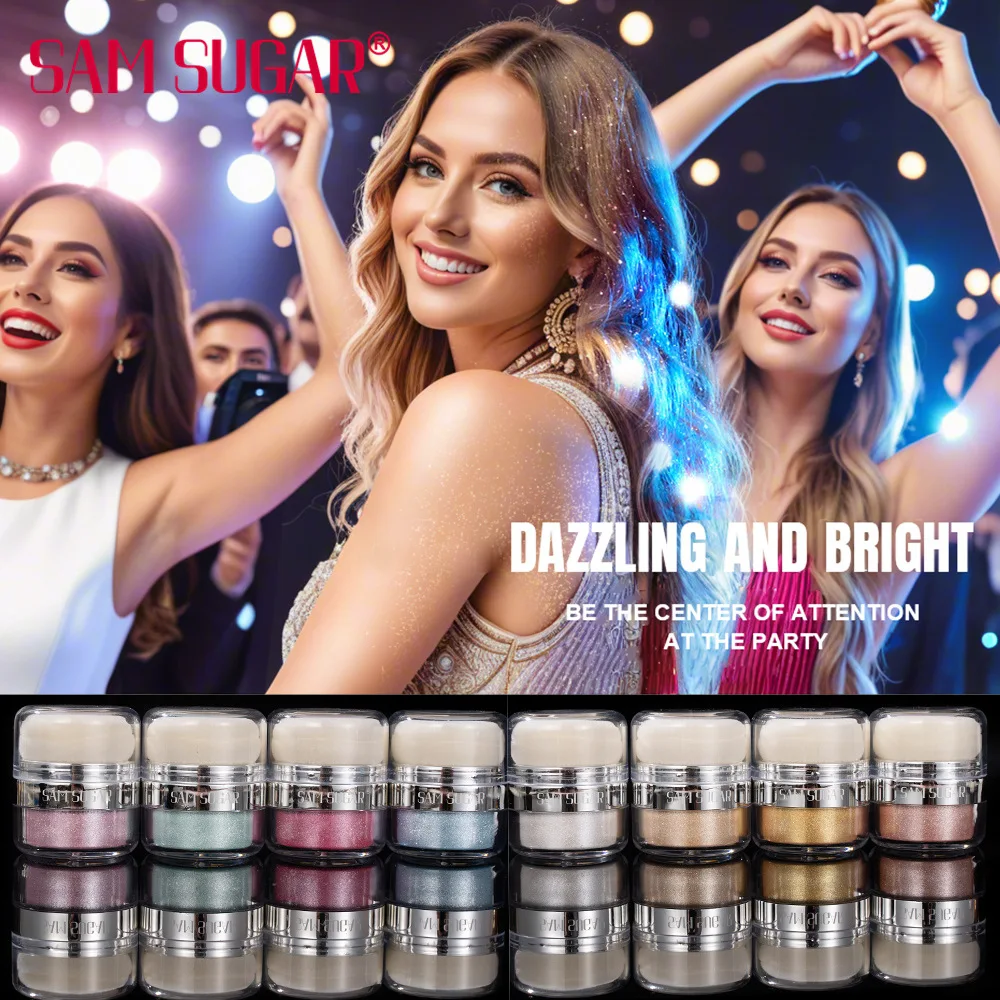Air cushion highlighter glitter multifunctional three-dimensional brightening pearlescent eyeshadow body patting powder 4