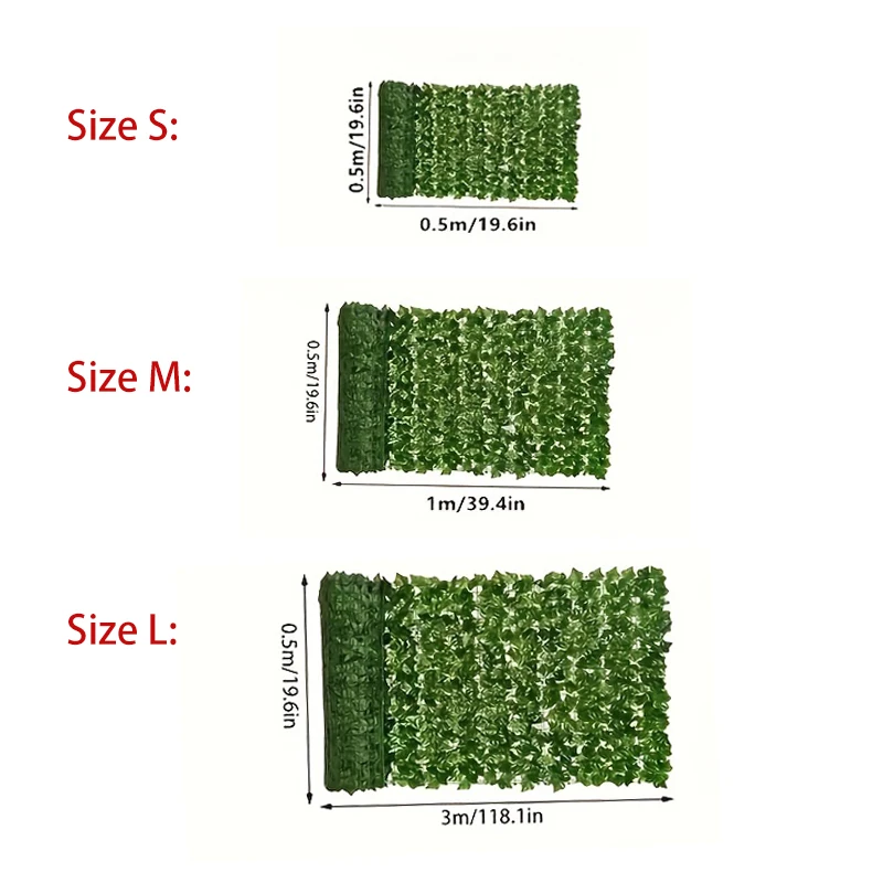 Artificial Ivy Hedge Fence Panels Green Leaf Wall Landscaping Fence Faux Privacy Screen For Home Garden Balcony Decor 1PC garden fence artificial fence panels