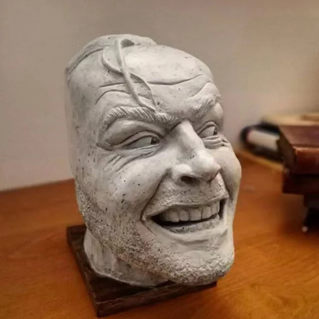 A Shining Bookend Könyvtár Szobora Itt Van Johnny Figurine Gyanta Kézműves Asztali Díszes Funny-Face Könyvpolc Szobor Dekoráció - Image 3