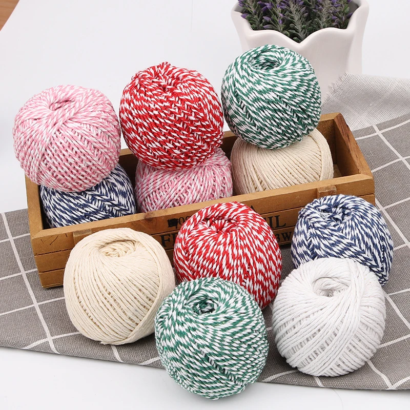 1.5mm Cotton Cord Rope 60M/roll Colored Cotton Thread Christmas Gift Packaging Wrapping Zongzi Thread DIY Decorative Handicrafts
