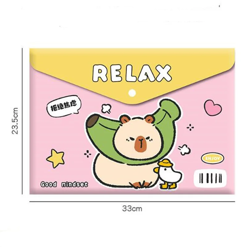 크리에이티브 카피바라 동물 A4 파일 거치대, 귀여운 프레스 문서 가방, 필통, 문구 선물, 사무실 학용품, 20 개/로트