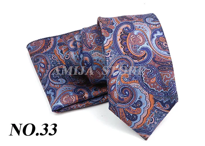 Blau rot grün Paisley Krawatten für Männer Luxus Jacquard Krawatte & Einst ecktuch Set Herren Hochzeits feier Krawatte Geschenke für Männer Anzug täglich – Detail 35